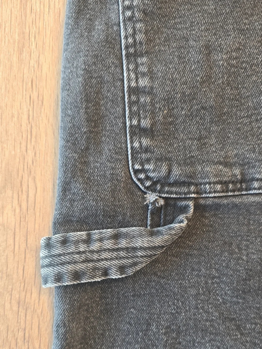 Hollister Baggy Carpenter Jeans Mens 30x32 Black Utility Wide Leg Denim - Picture 9 of 10